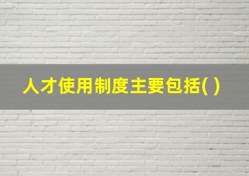 人才使用制度主要包括( )